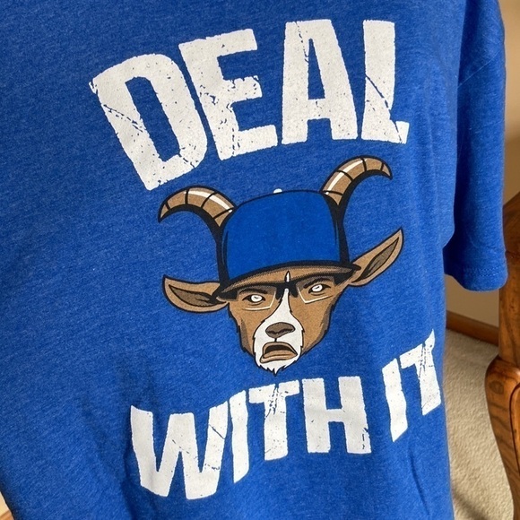 Next Level Apparel Joe Kelly Deal With It GOAT Royal Blue T-shirt XXL - Picture 3 of 10